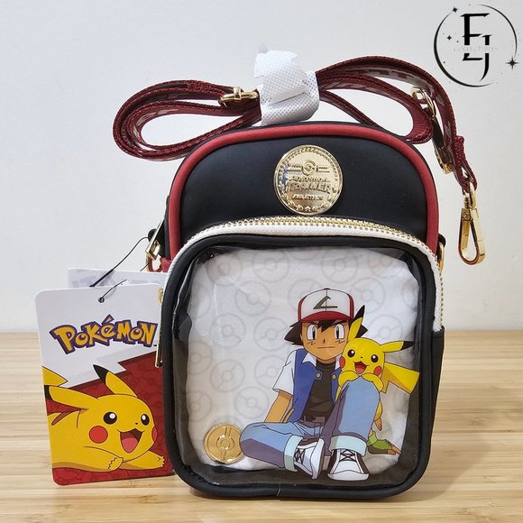 Pokémon Ash & Pikachu Pin Display Crossbody Bag - Picture 1 of 4